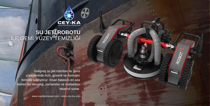 Su Jeti Robotu ile gemi yüzey temizliği (2)