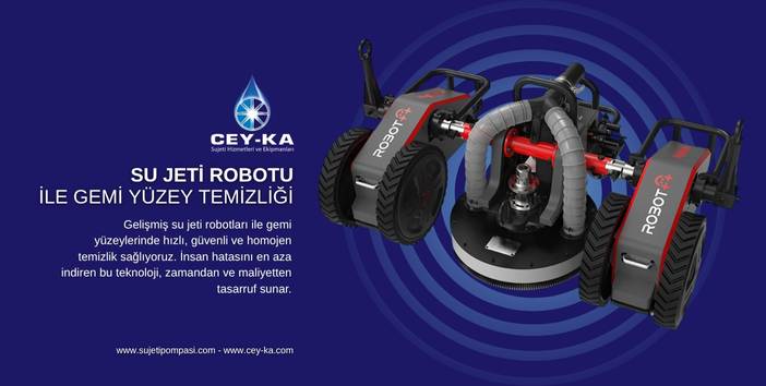 Su Jeti Robotu ile gemi yüzey temizliği